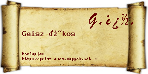 Geisz Ákos névjegykártya